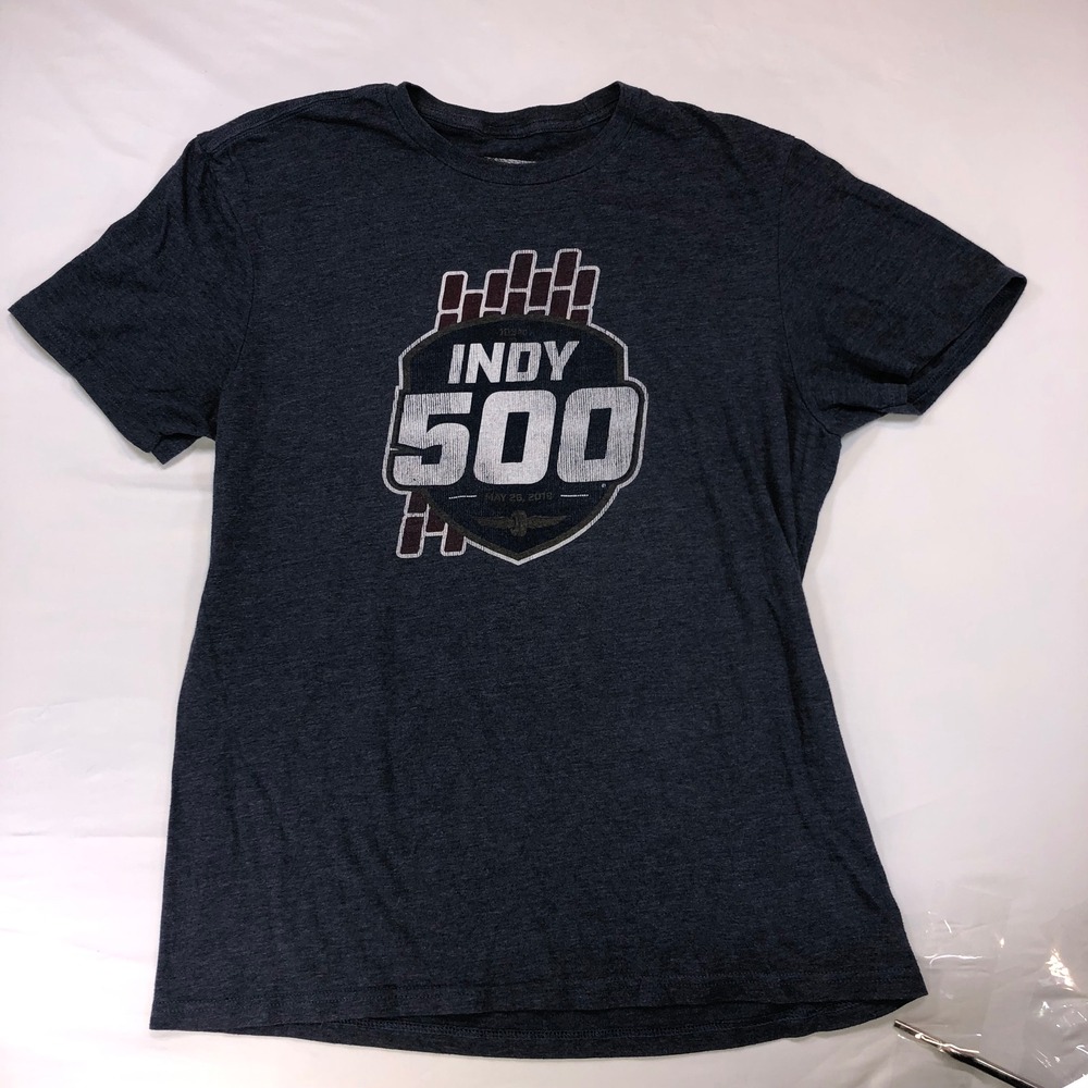 IndyCar Authentic Apparel Indy 500 2019 Navy Blue Graphic T-Shirt Mens Medium